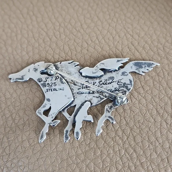 Fabulous Native American Navajo Sterling Horse Brooch By Frank Salcido 🐎♥️ - Picture 4 of 11
